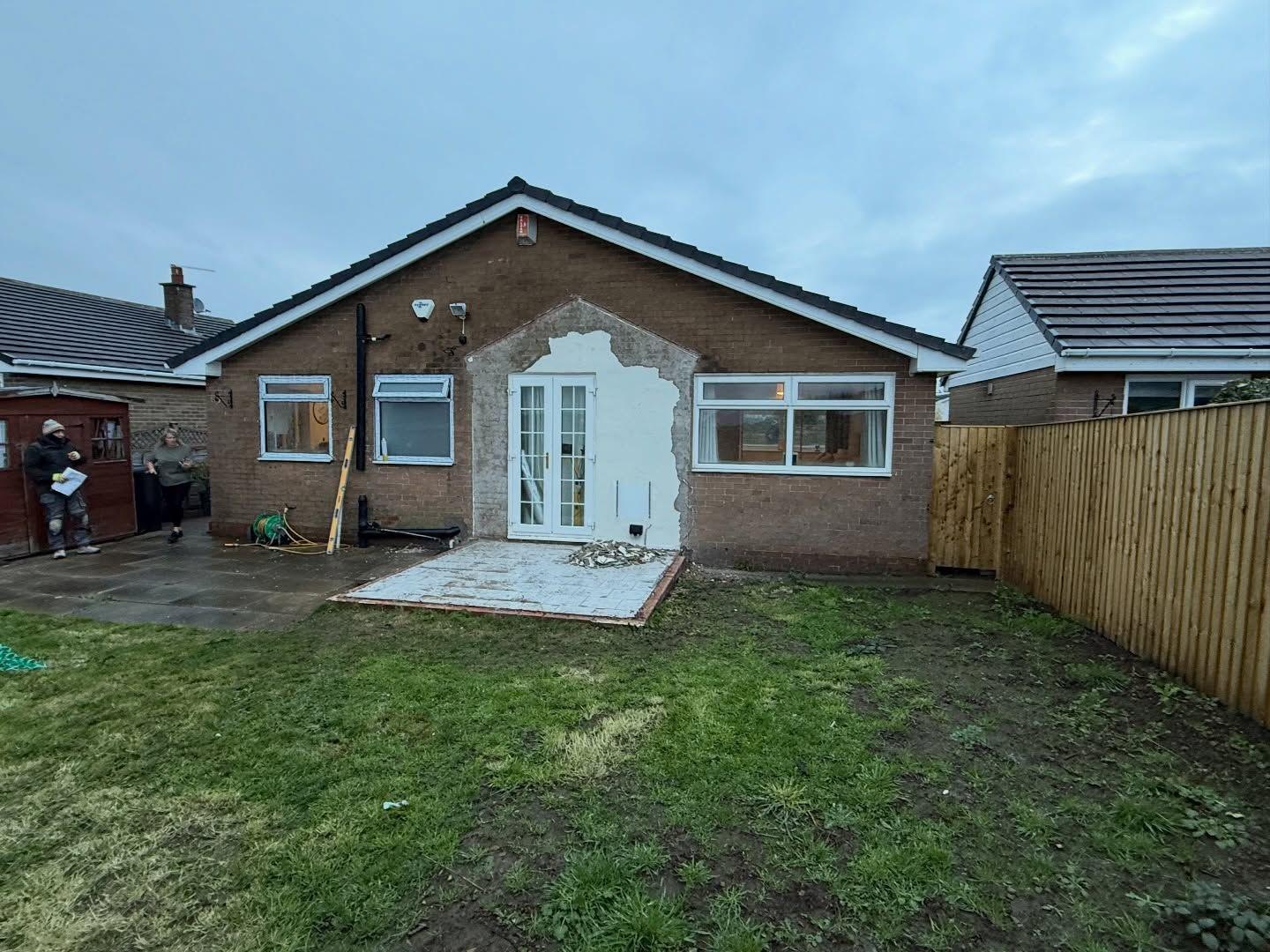 Vaulted living room extension, before
