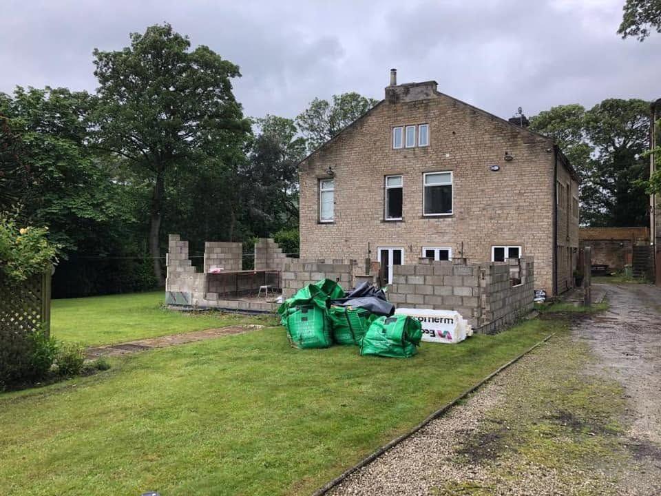 Large stone extension, before