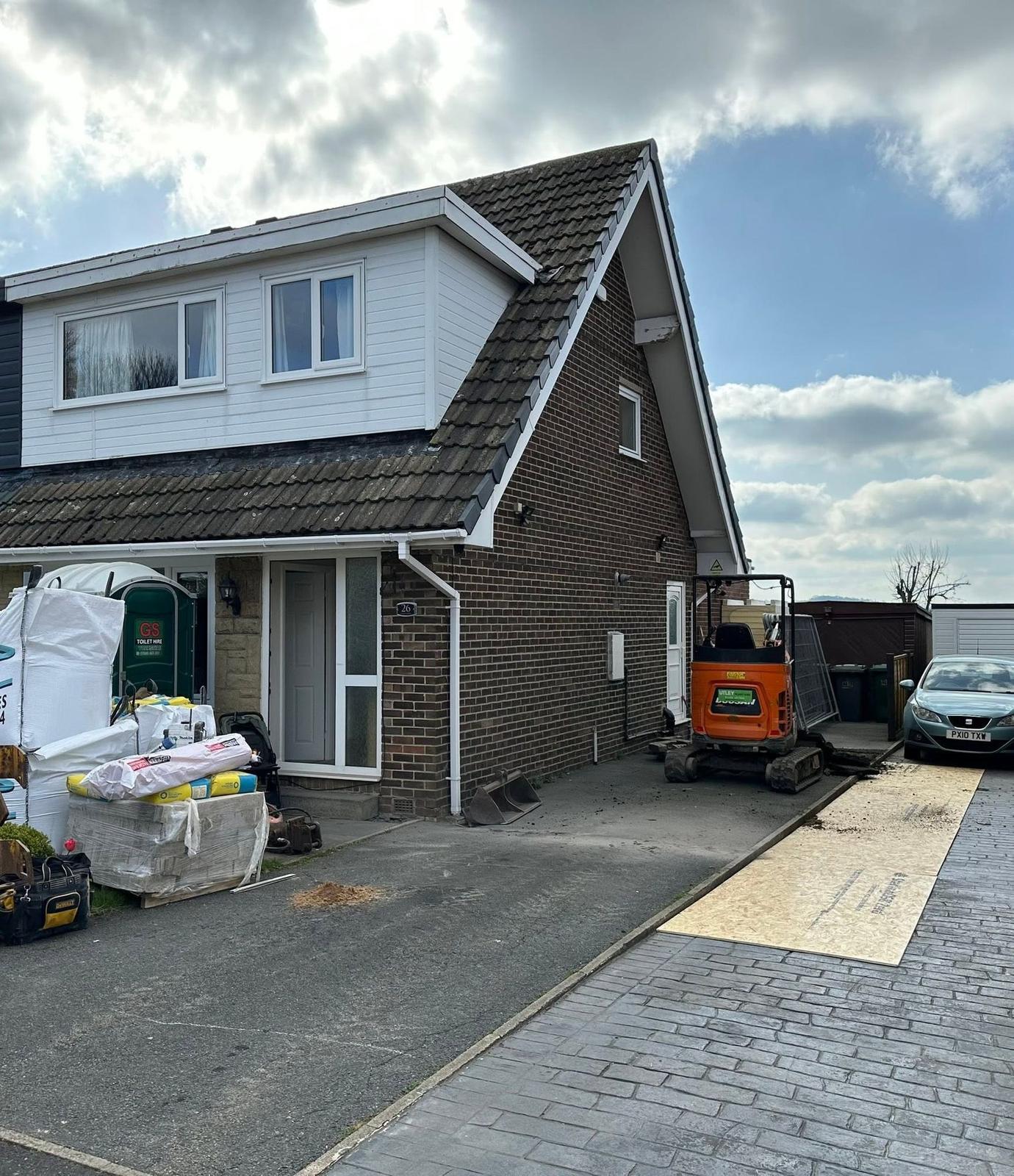 Two-storey side extension, before